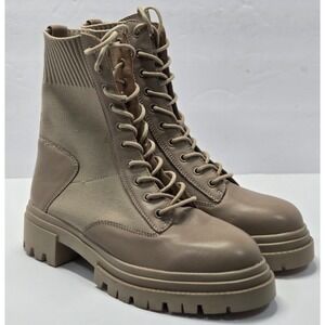 ALDO Combat Lug Sole Boots Womens US 9 EUR 40 Taupe Lace Up Ankle NEW
